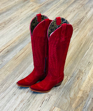 ‘’ANNE’’ GAMUZA ROJO WOMEN BOOTS
