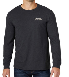 Wrangler® Men's Long Sleeve Caviar Heather Graphic Shirt  | 112319282