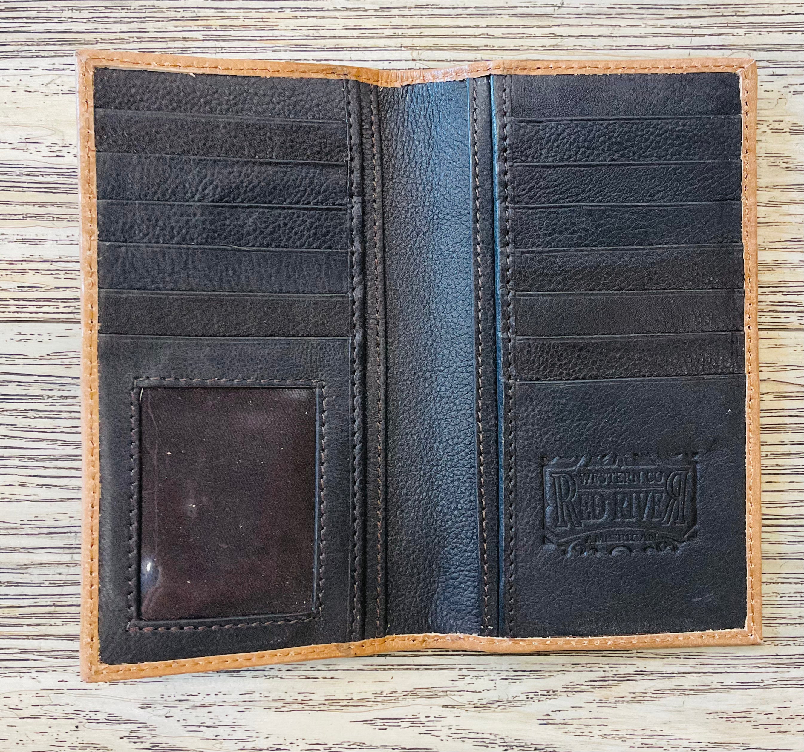 “ MATEO  “ | MEN BI FOLD WESTERN TOOLED LEATHER WALLET COWHIDE