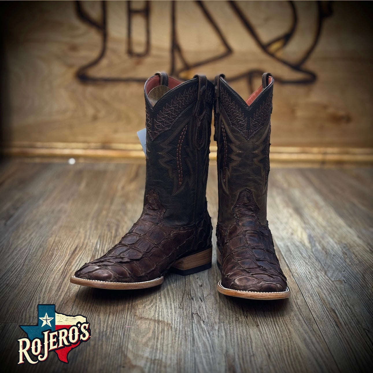 “ Wyatt “  | Men Western Square Toe Boots Brown Original Leather Hometown
