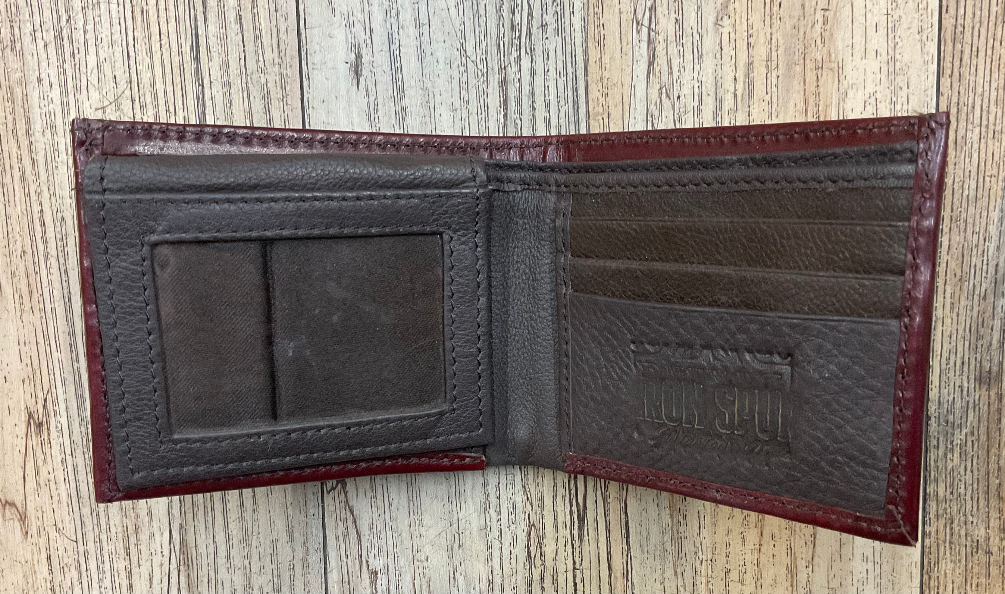 “ ARTHUR  “ |IRON SPUR WESTERN CO. MEN BI FOLD WESTERN TOOLED LEATHER WALLET BEADED