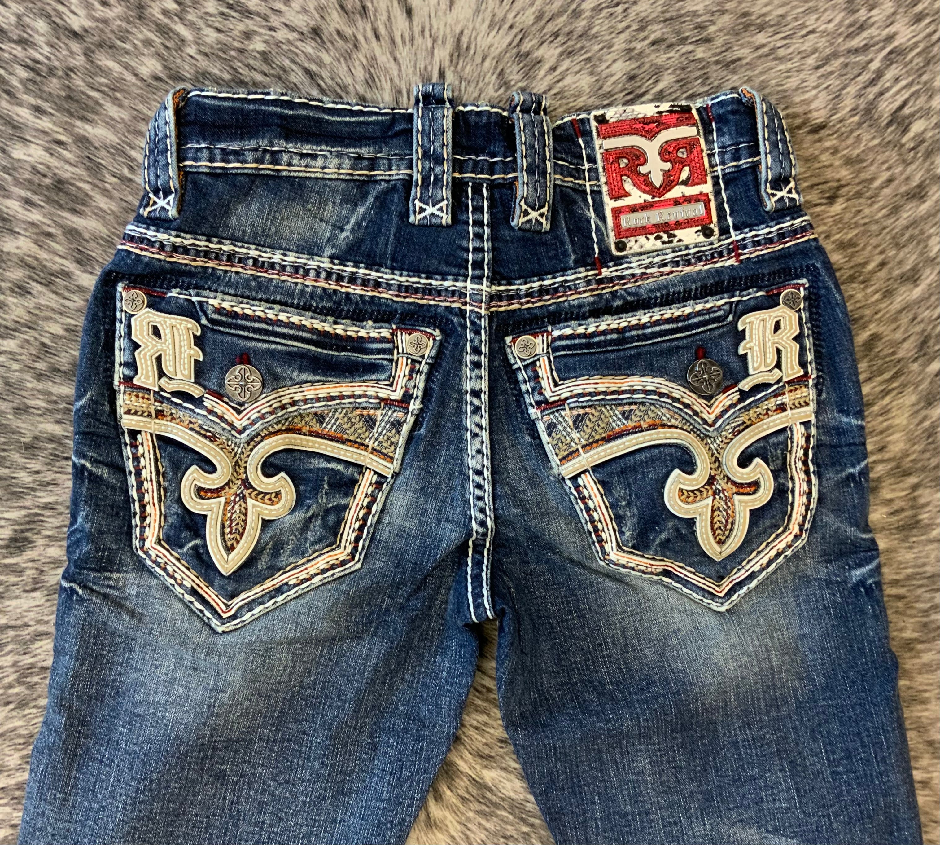 ‘’KAYDIN’’ MEN'S ROCK REVIVAL  STRAIGHT JEANS WHITE LABEL