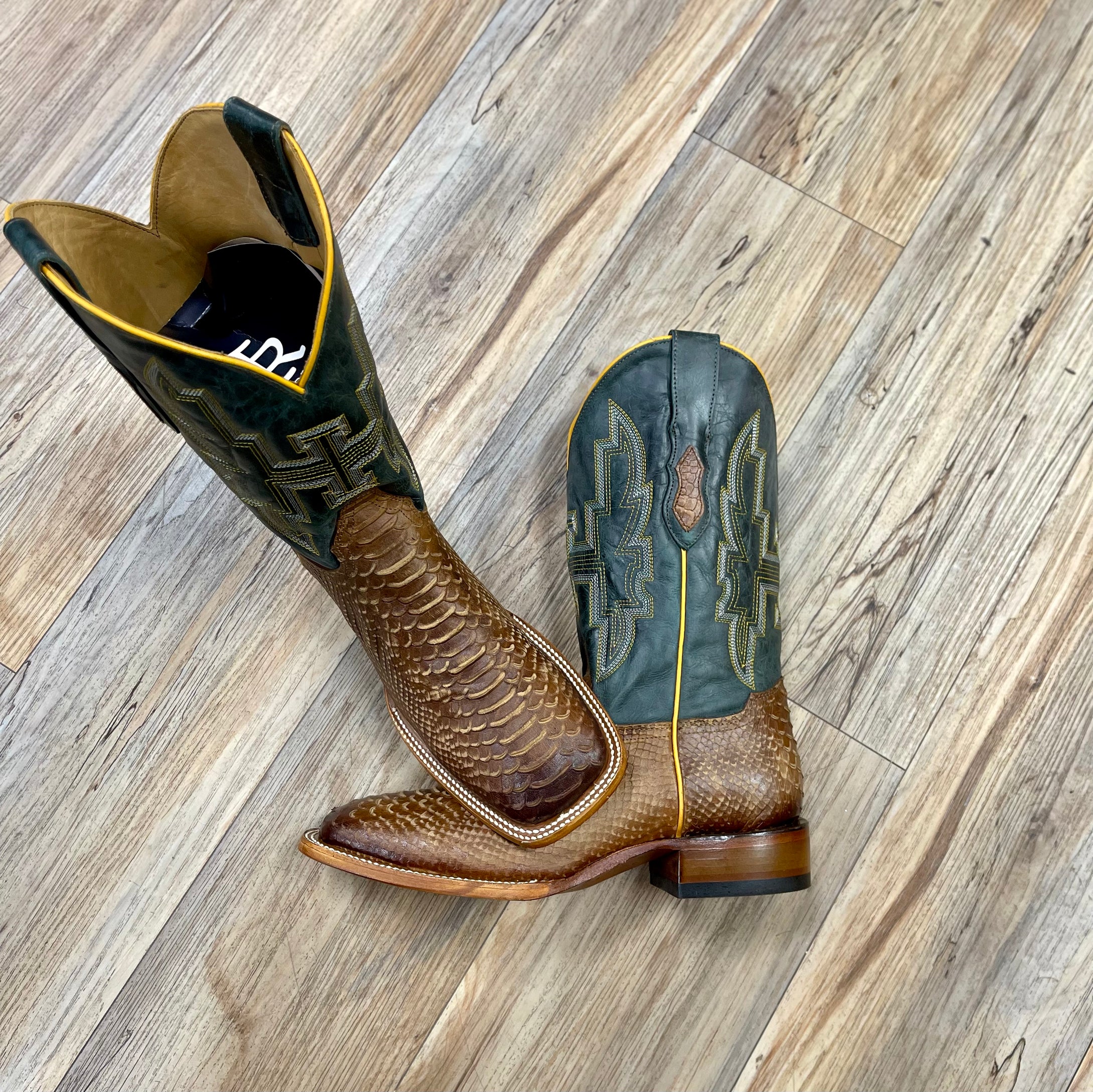 “ Jacob “ | MEN WESTERN BOOTS PYTHON PRINT BROWN