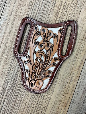 ‘’GARRETT’’  IRON SPUR WESTERN CO.  KNIFE SHEATH WESTERN TOOLED LEATHER