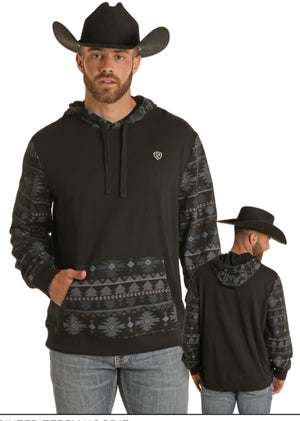 MENS ROCK & ROLL TERRY HOODIE BLACK | BM94T02999