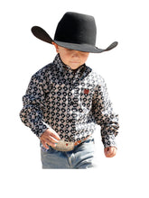 Load image into Gallery viewer, Cinch Infant and Boy&#39;s Black Geometric Print Button Down Shirt | MTW7062321