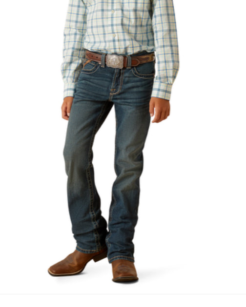 BOYS ARIAT B5 SLIM FIT JEANS DARK WASH|  10048253
