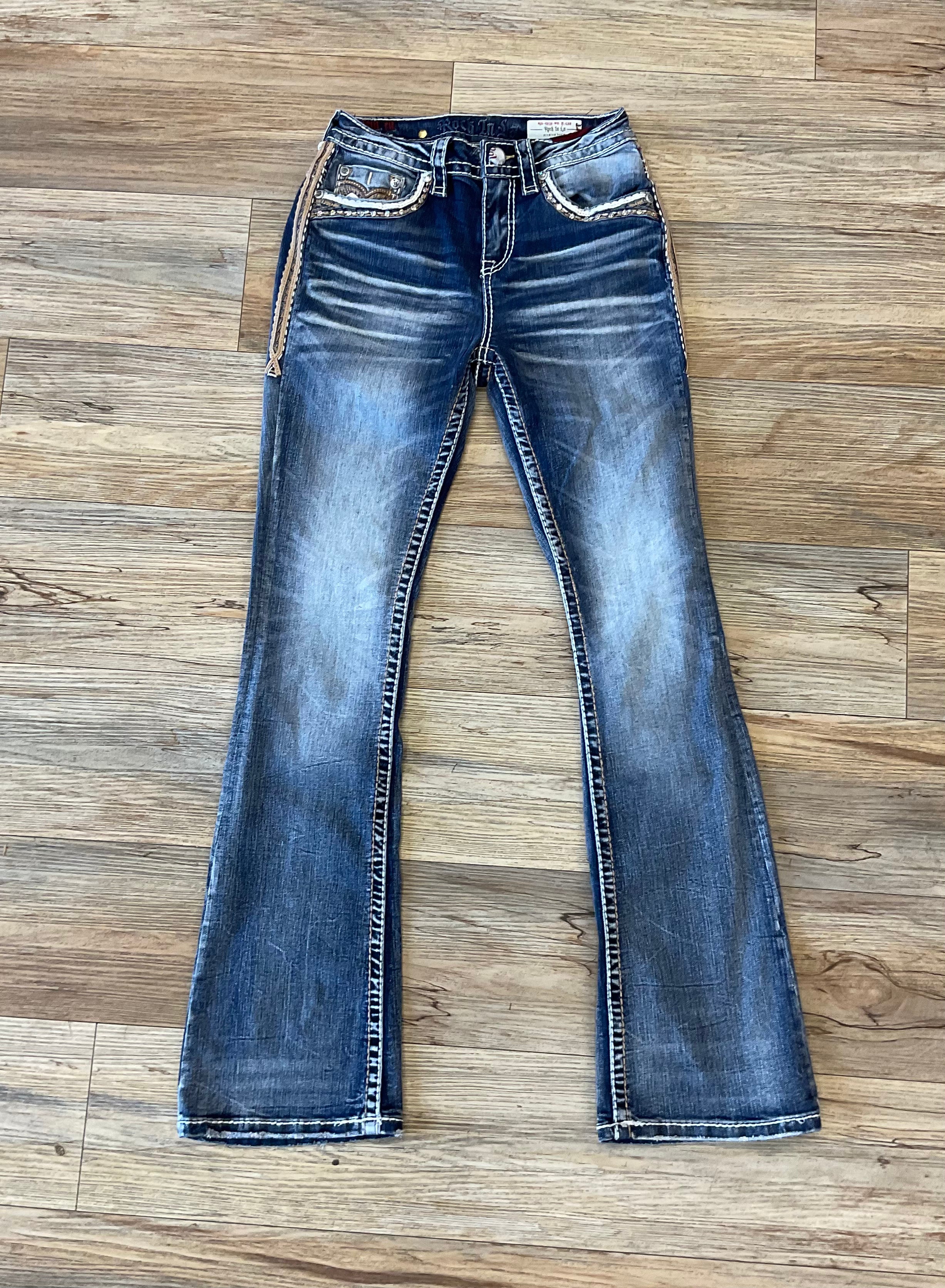 “ LENN “ | Womens Western Jeans Stone rhinestone