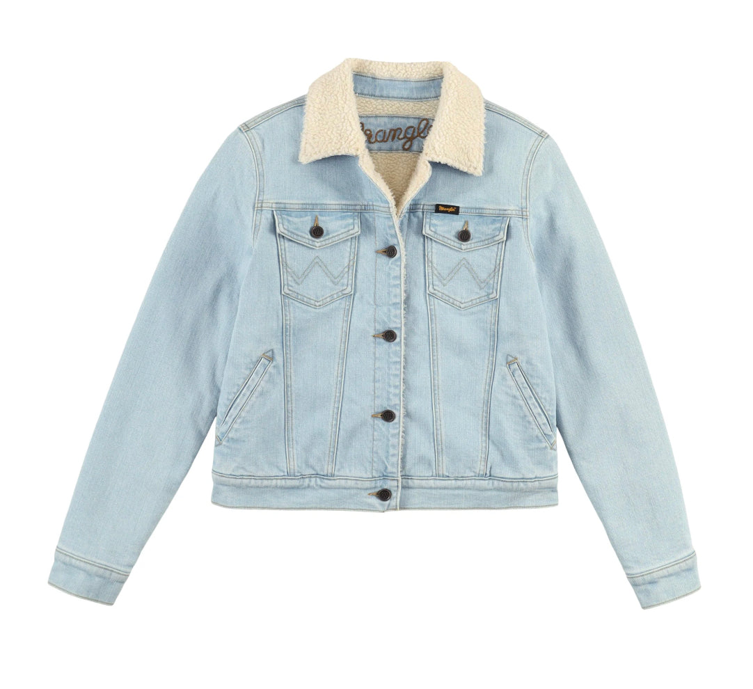 WOMEN'S WRANGLER RETRO® SHERPA LINED WESTERN DENIM JACKET