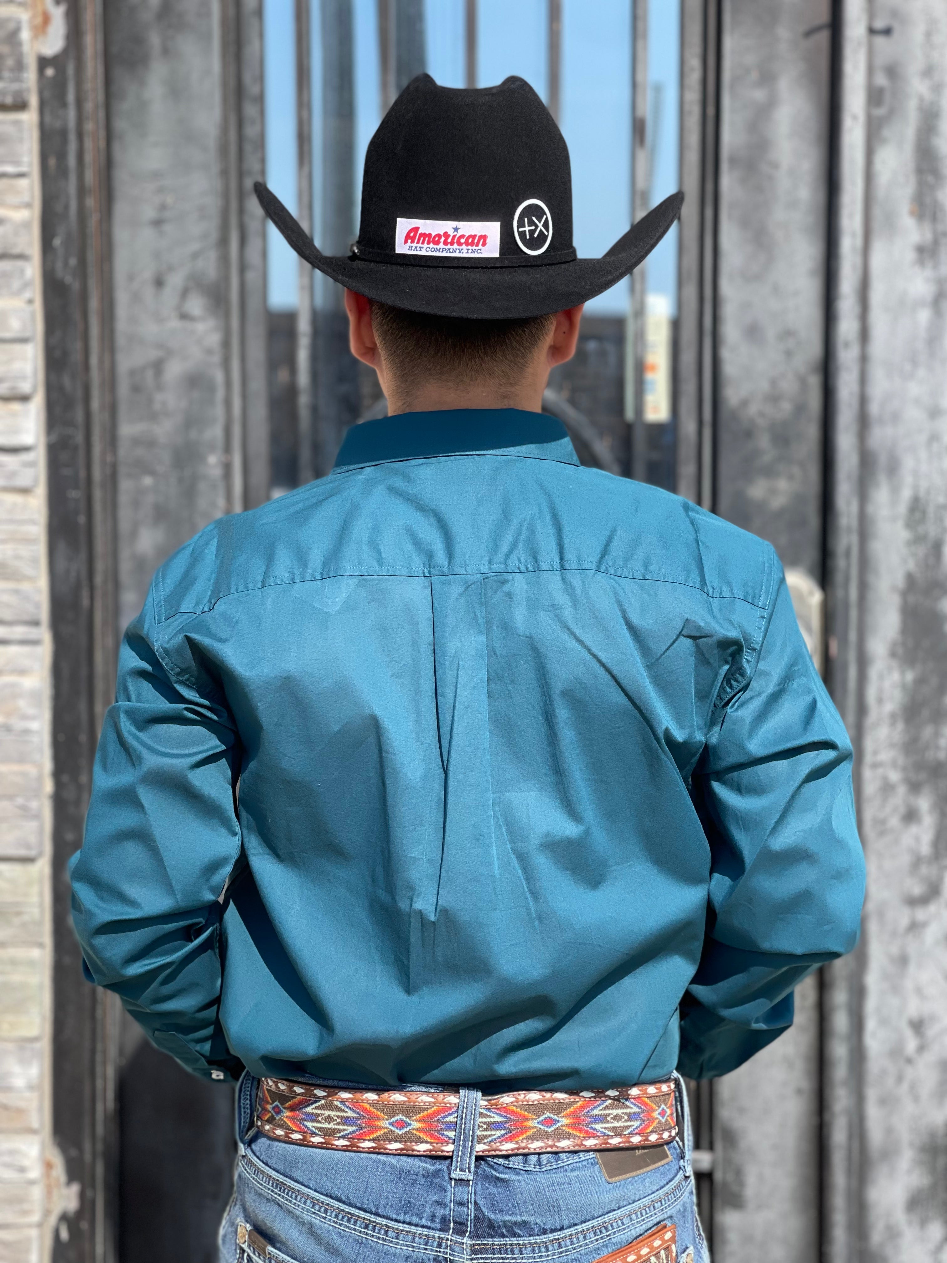 BOYS LONG SLEEVE SOLID TEAL CINCH |MTW7060278