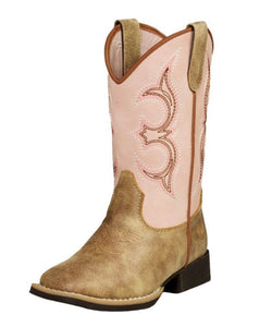 TWISTER GIRL'S POSY LIGHT PINK SQUARE TOE BOOTS | 446003624