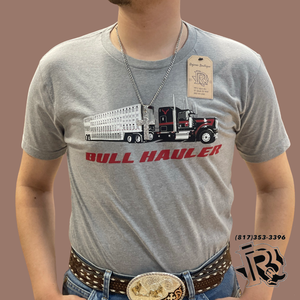 ‘’ JAMES’’ MENS BULL HAULER GREY T-SHIRT