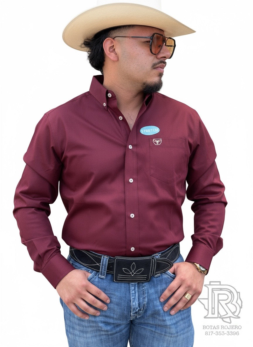 “ Midnight Rodeo Maroon “ MEN’S WESTERN SHIRT CTL9260