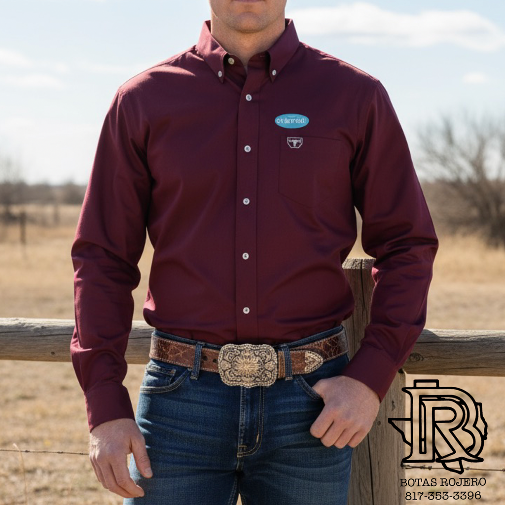 “ Midnight Rodeo Maroon “ MEN’S WESTERN SHIRT CTL9260
