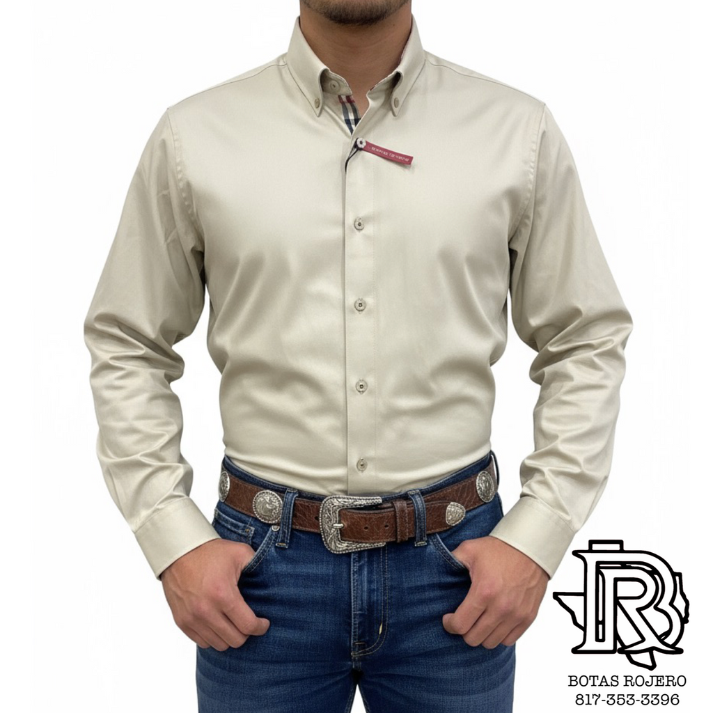 “ Sandstone Classic Button-Up “MEN’S KHAKI PLATINI LONG SLEEVE SHIRT |TKL10850