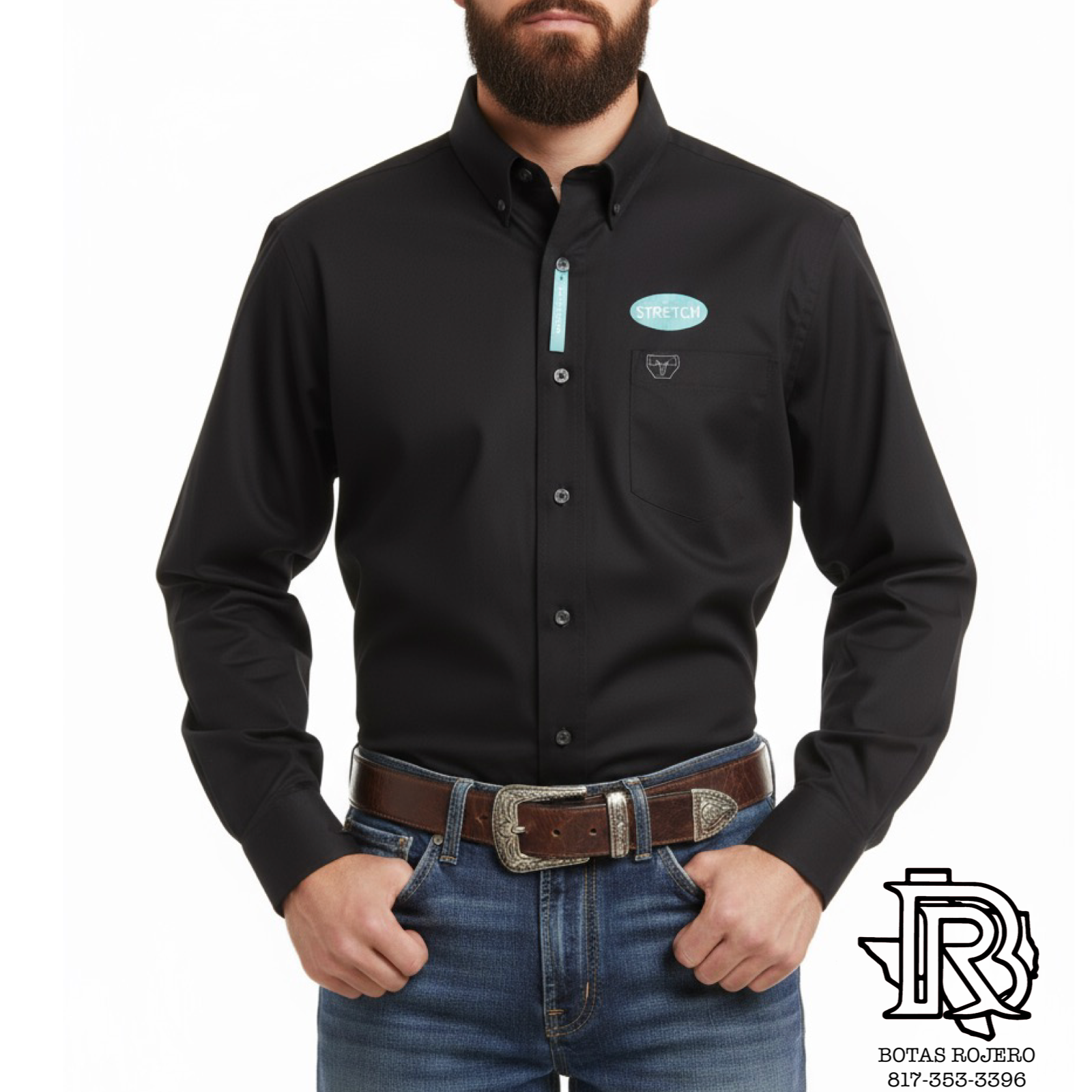 MEN’S BLACK PLATINI WESTERN SHIRT CTL9258