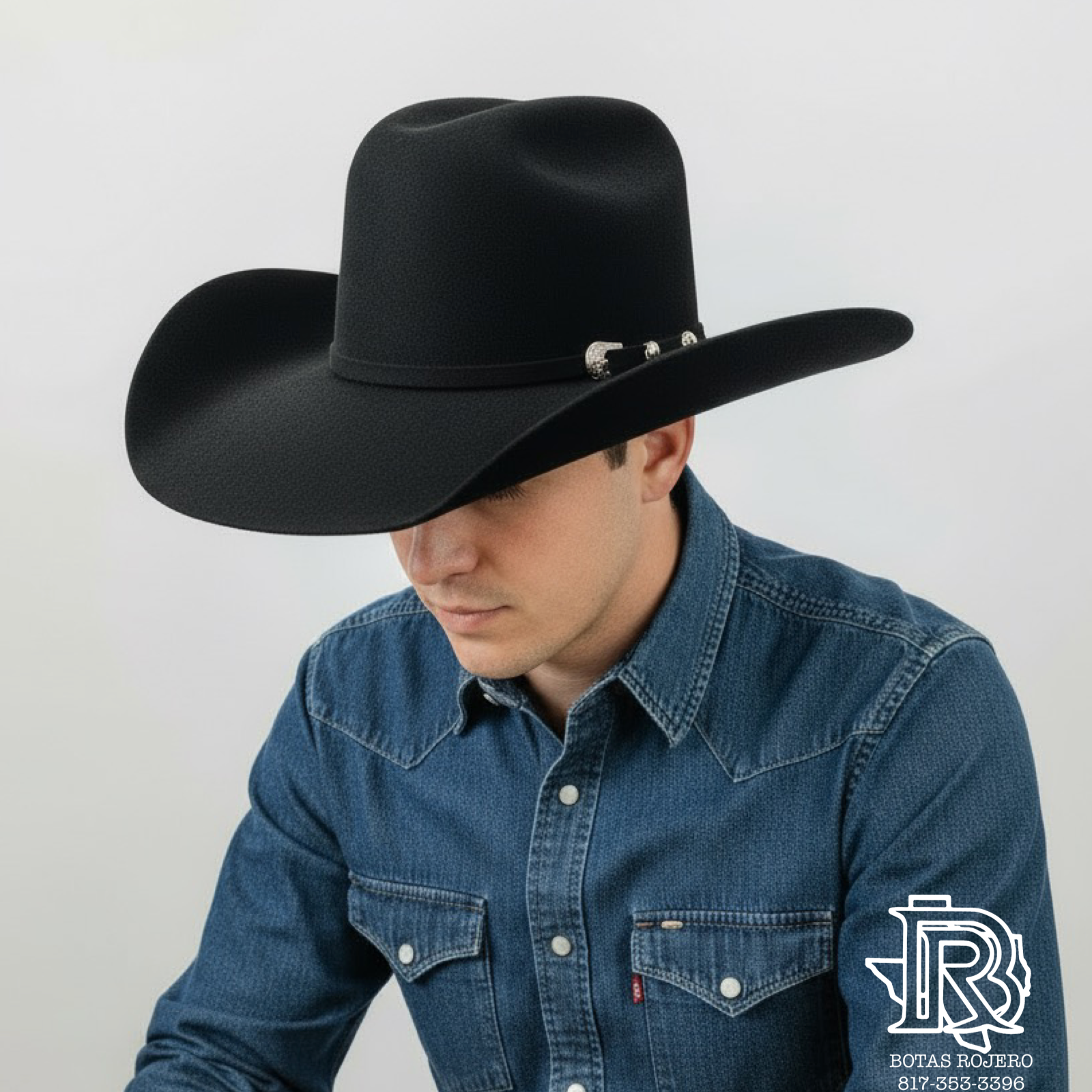 4X BLACK | IRON SPUR ™️ WOOL HAT CROWN 6” BRIM 4 1/4 “