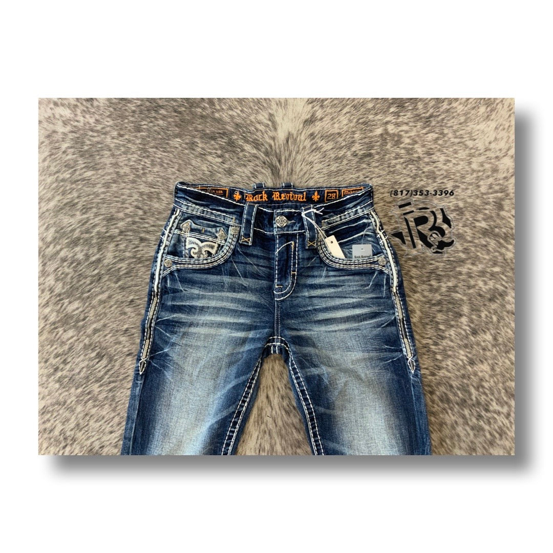 ‘’MCHENRY’’ MENS ROCK REVIVAL STRAIGHT JEANS |J200