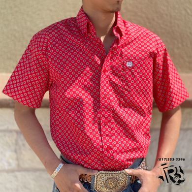 Men’s cinch short sleeve red shirt| MTW1111450