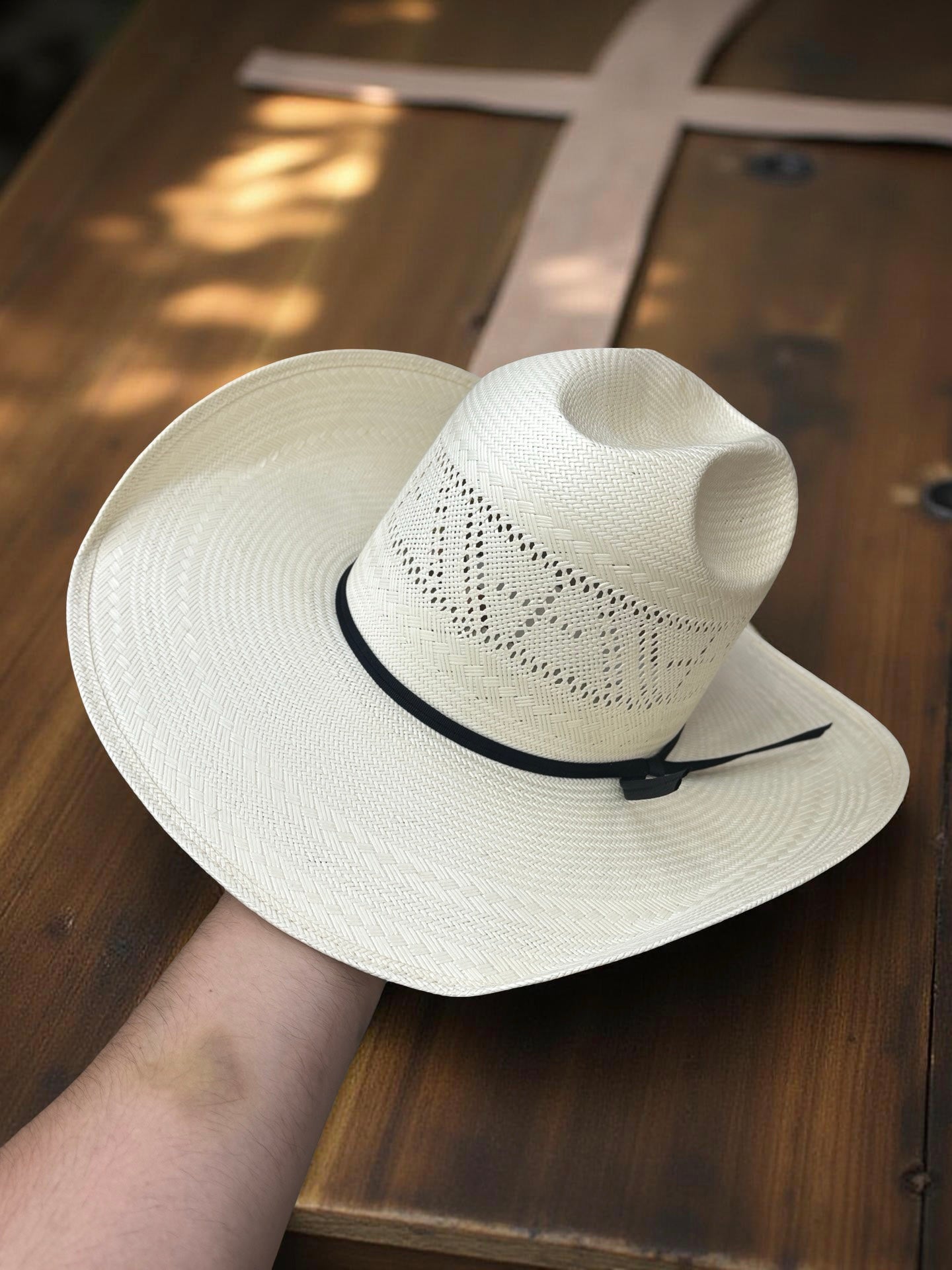 “ CROSS “ | RODEO KING STRAW COWBOY HAT IVORY