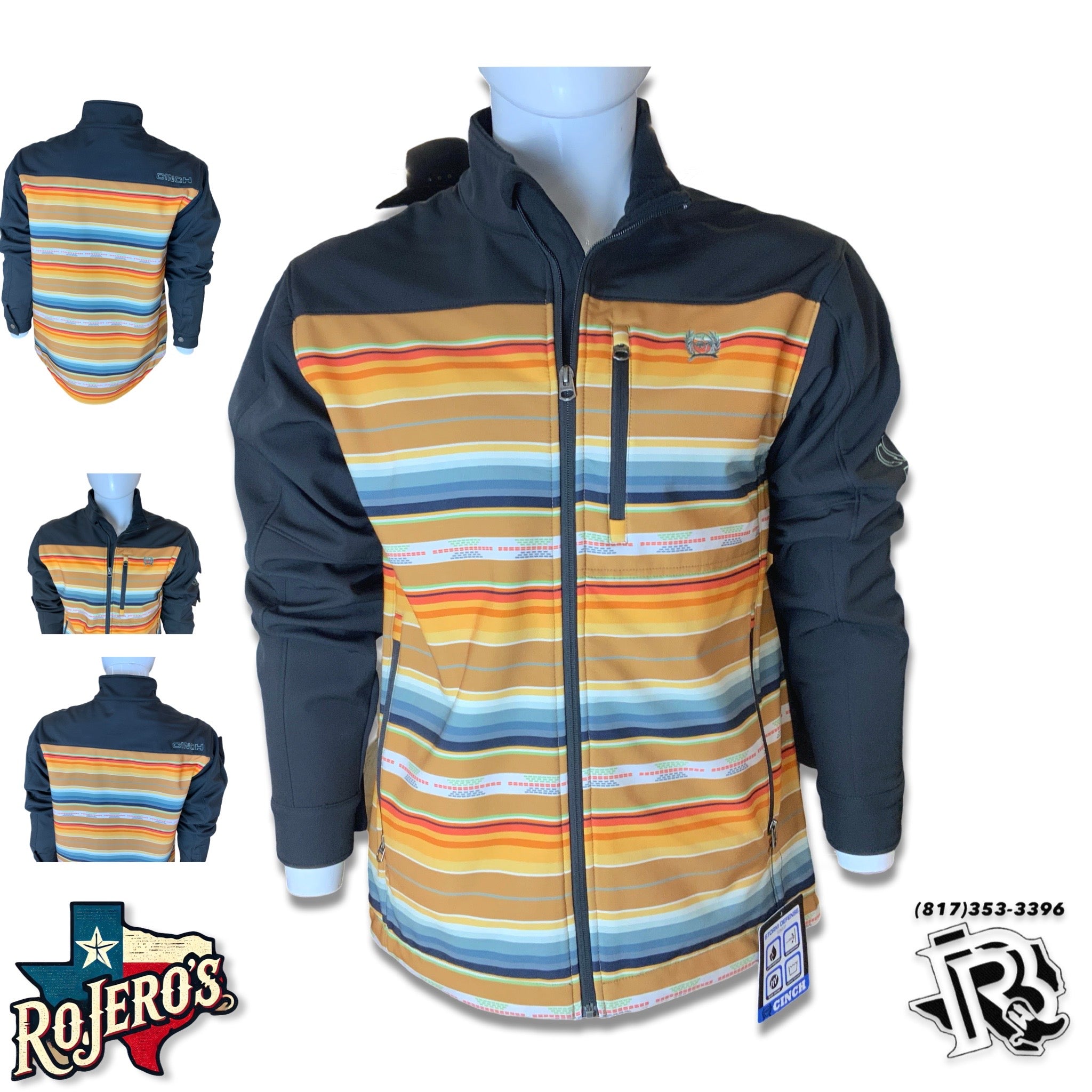 MEN'S BLANKET STRIPE BONDED JACKET - MULTI CINCH | MWJ1518011