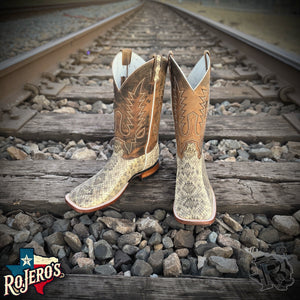 “ Steven “ | ORIGINAL RATTLESNAKE MEN SQUARE TOE WESTERN BOOTS  style# 4542