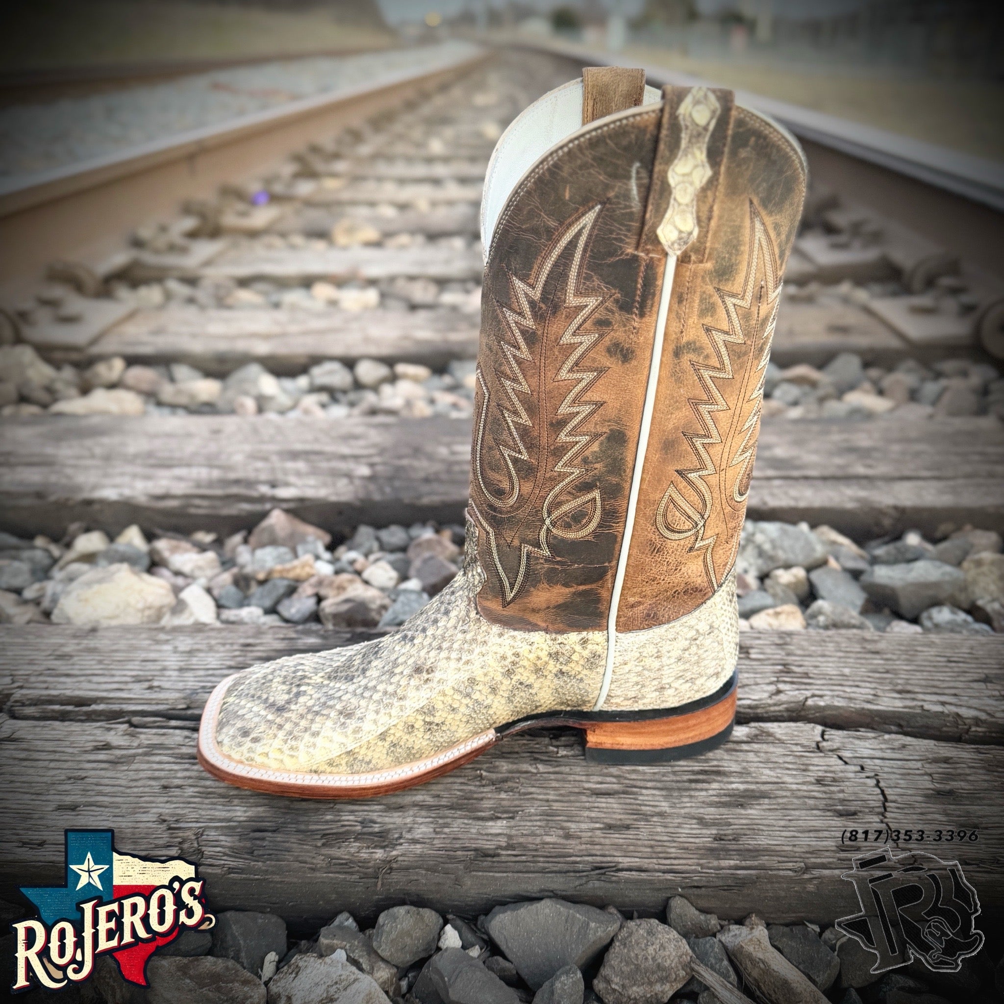 “ Steven “ | ORIGINAL RATTLESNAKE MEN SQUARE TOE WESTERN BOOTS  style# 4542