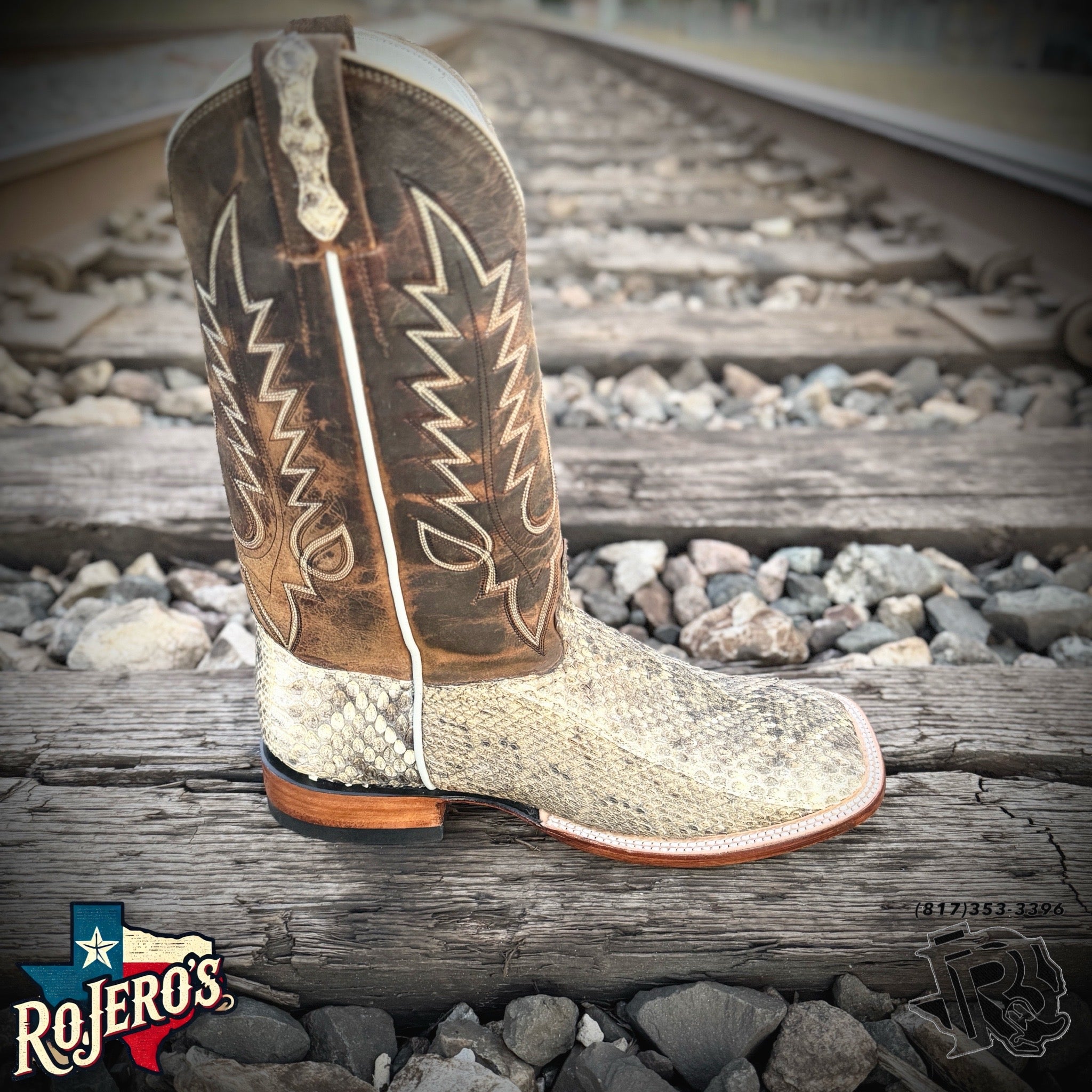 “ Steven “ | ORIGINAL RATTLESNAKE MEN SQUARE TOE WESTERN BOOTS  style# 4542