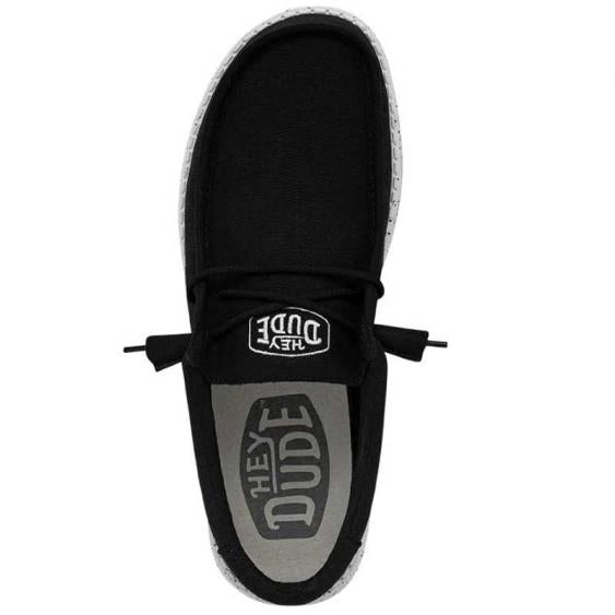 ‘’HECTOR’’ Hey Dude Wally Slub Canvas Black | 40009-001