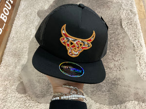 “ JOHN “ | KIDS CAP AZTEC BLACK LOST CALF