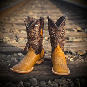 “ Hank “ | Men Western Boots Light Brown Square Toe Leather