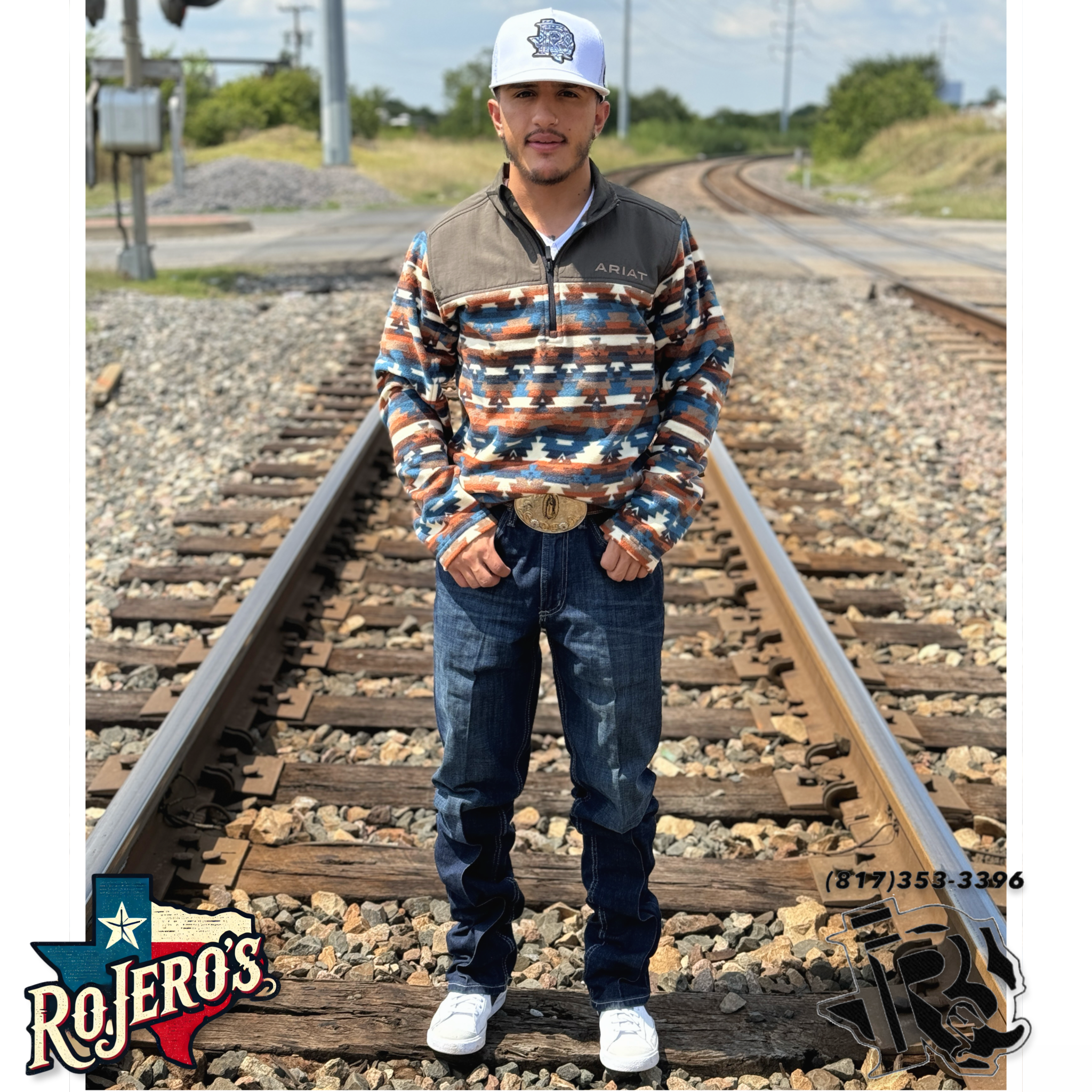 MENS ARIAT BASIS TURQUOISE SERAPE SWEATSHIRT | 10052731