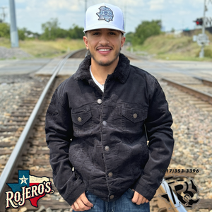 ‘’BRIAN’’ SHERPA  BLACK TRUCKER JACKET