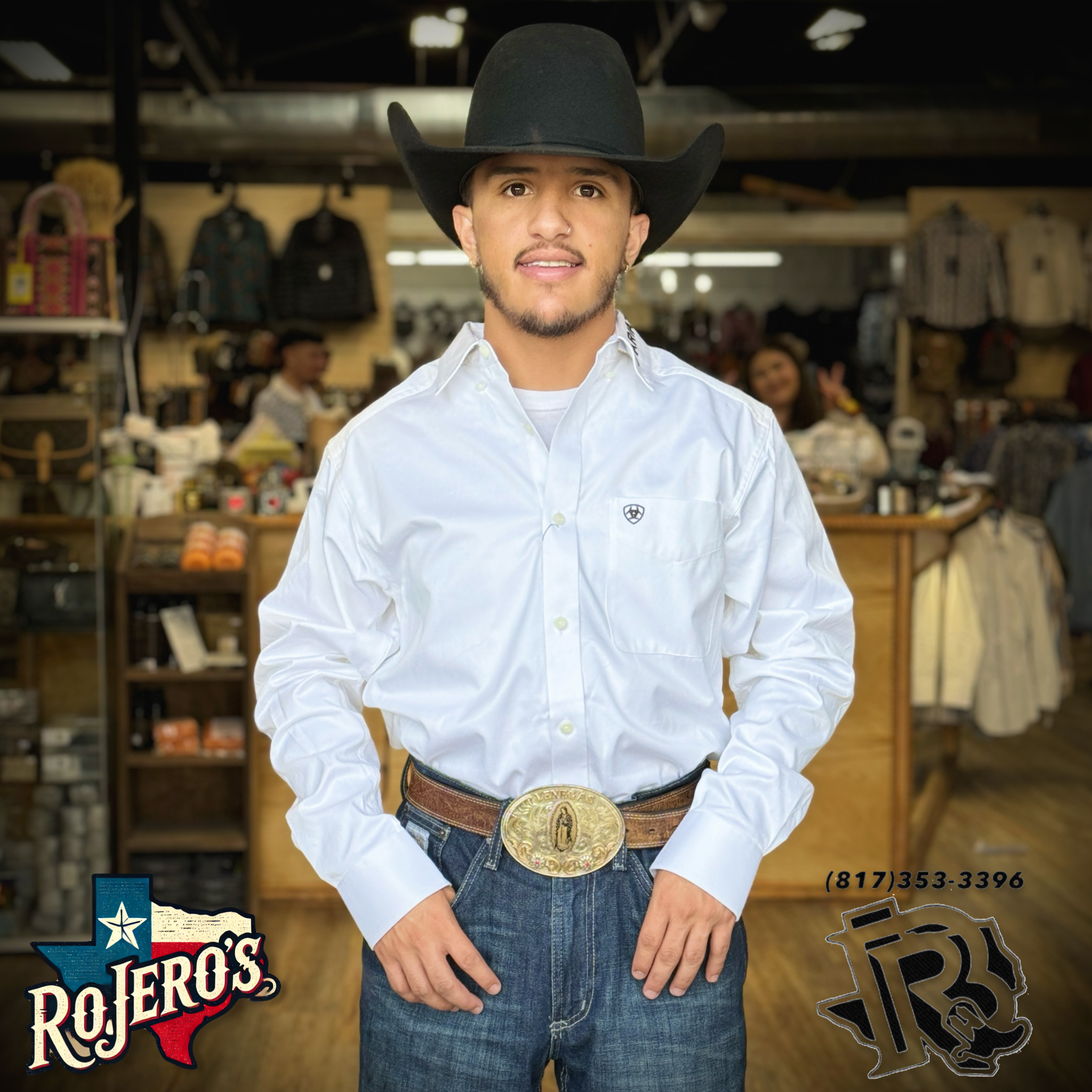 ariat white dress shirt Ariat: White Emre Fitted Short Sleeve Shirt La Raza Western Wear