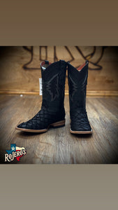 “ Buck “ | Men Western Square Toe Boots Black Original Leather Hometown