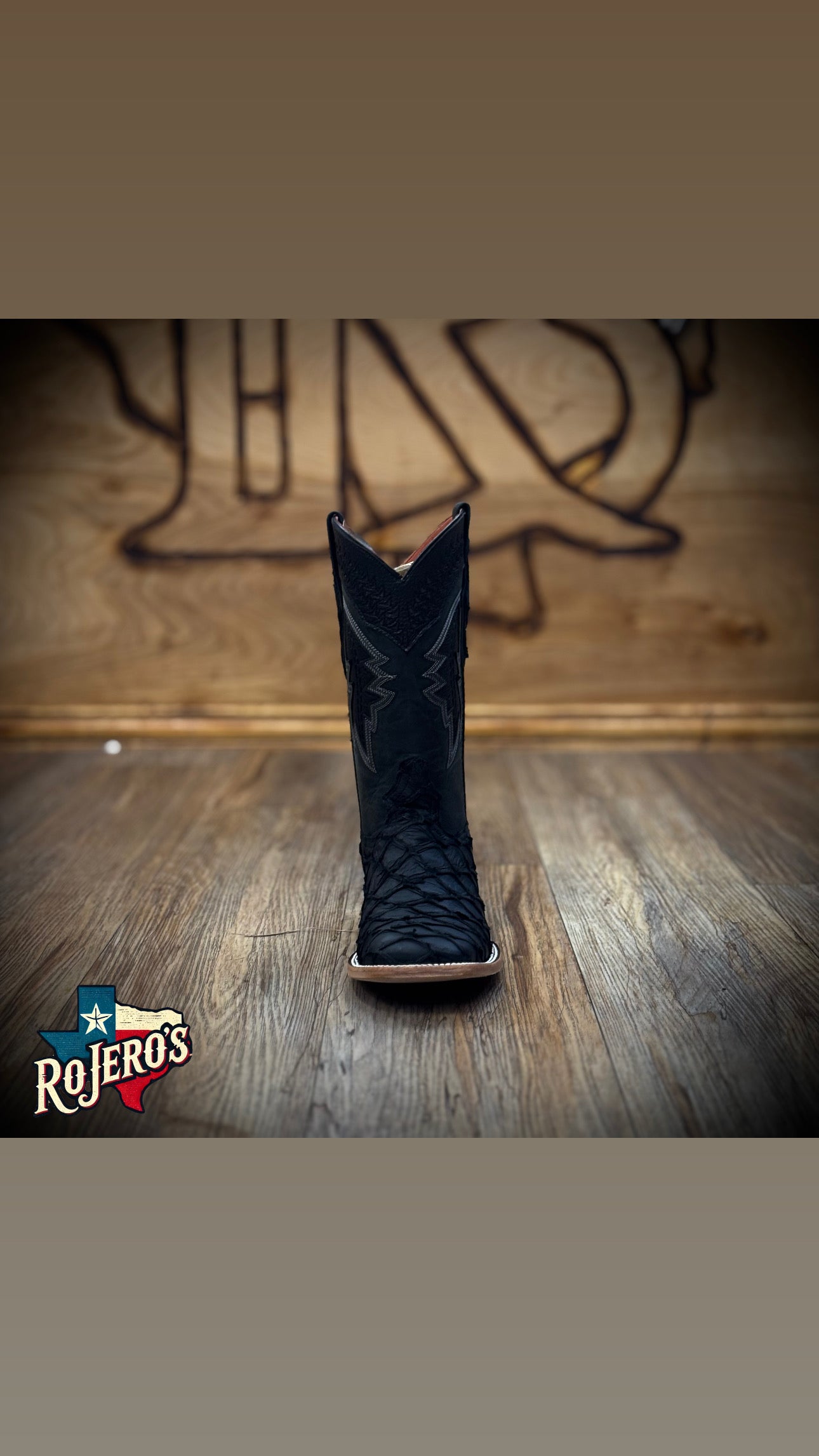 “ Buck “ | Men Western Square Toe Boots Black Original Leather Hometown