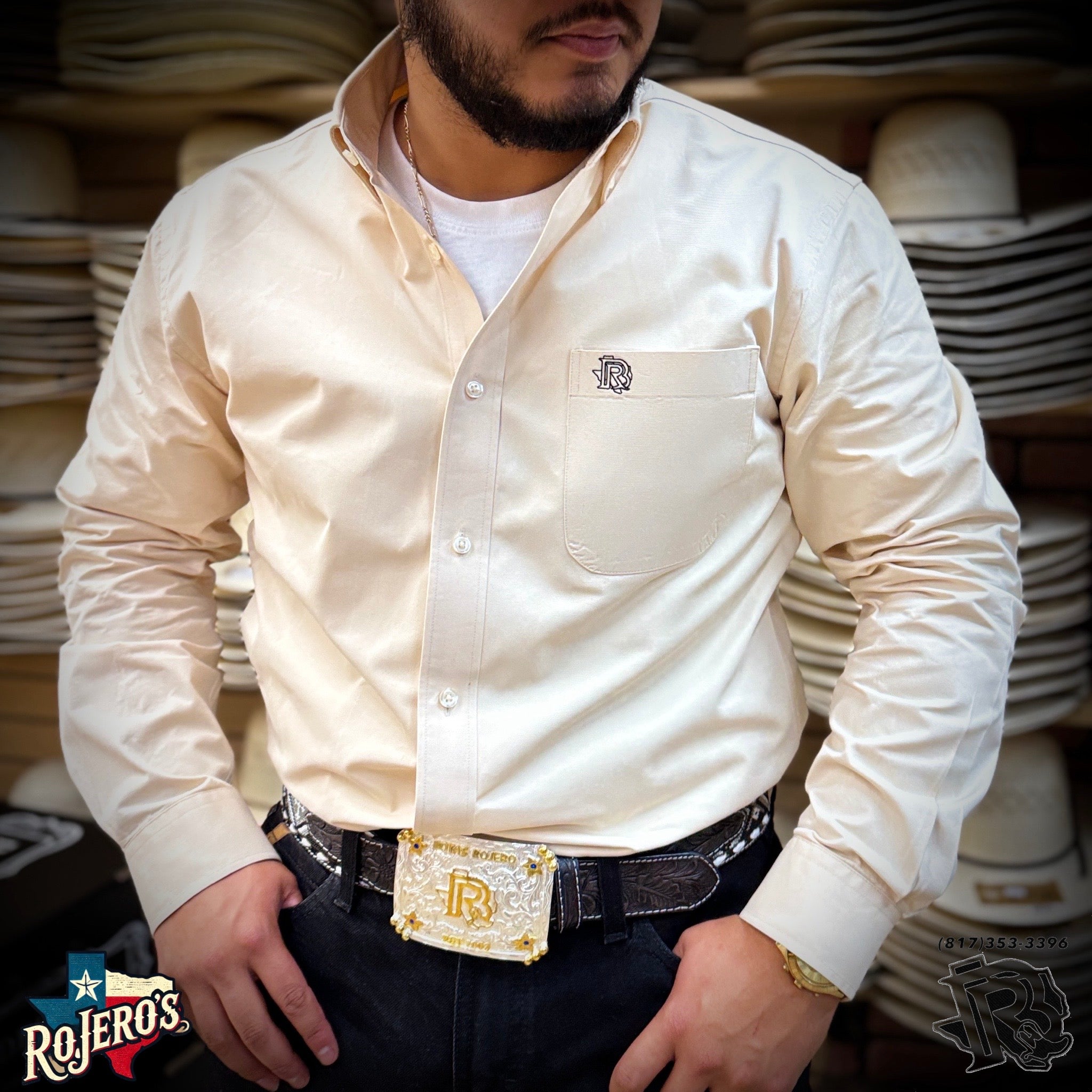 “ Eddy “ | ( Buckskin ) MEN WESTERN LONG SLEEVE BUTTON UP SHIRT IRON SPUR ™️