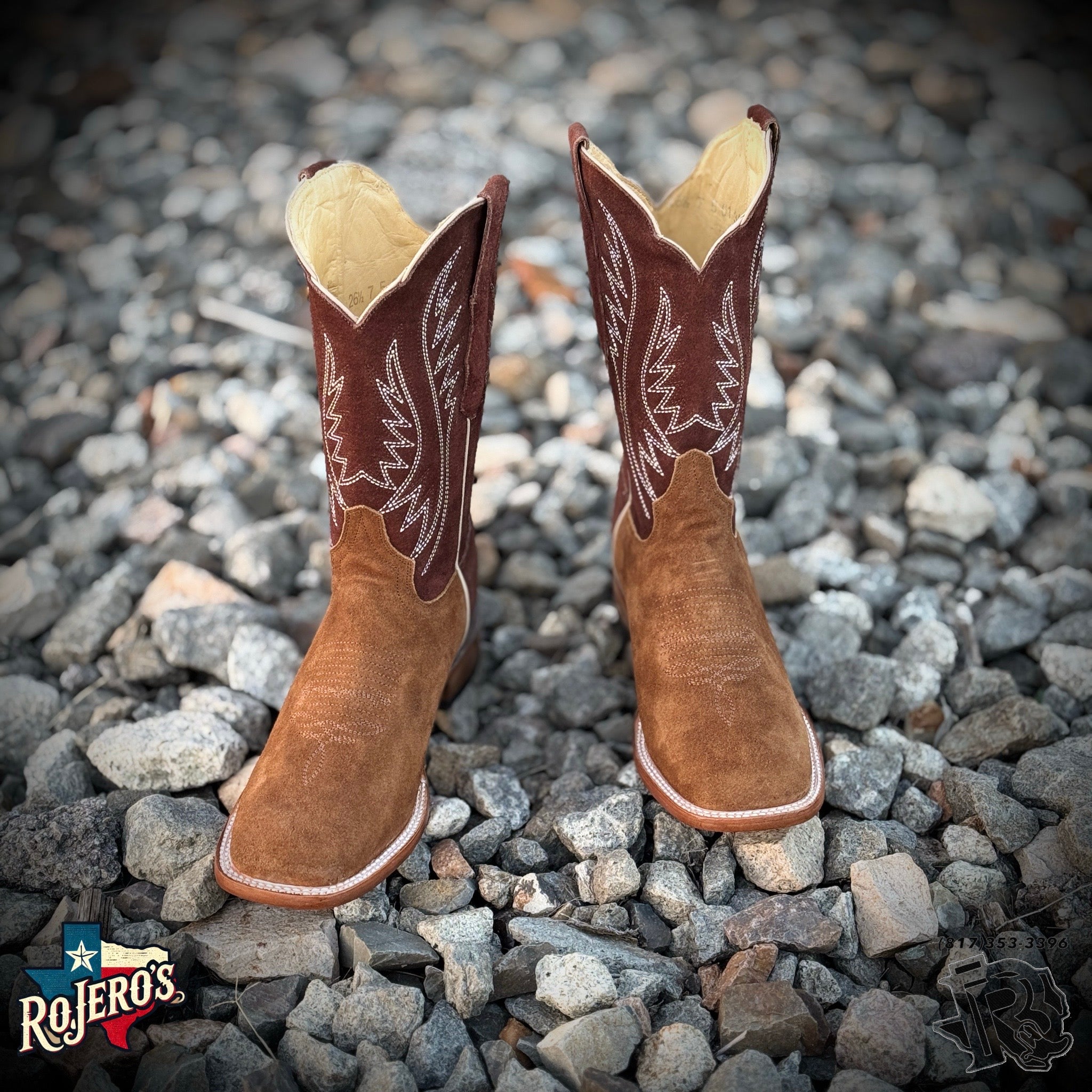 ROUGH OUT TAN  | MEN WESTERN SQUARE TOE BOOTS MOH349 MORELIA