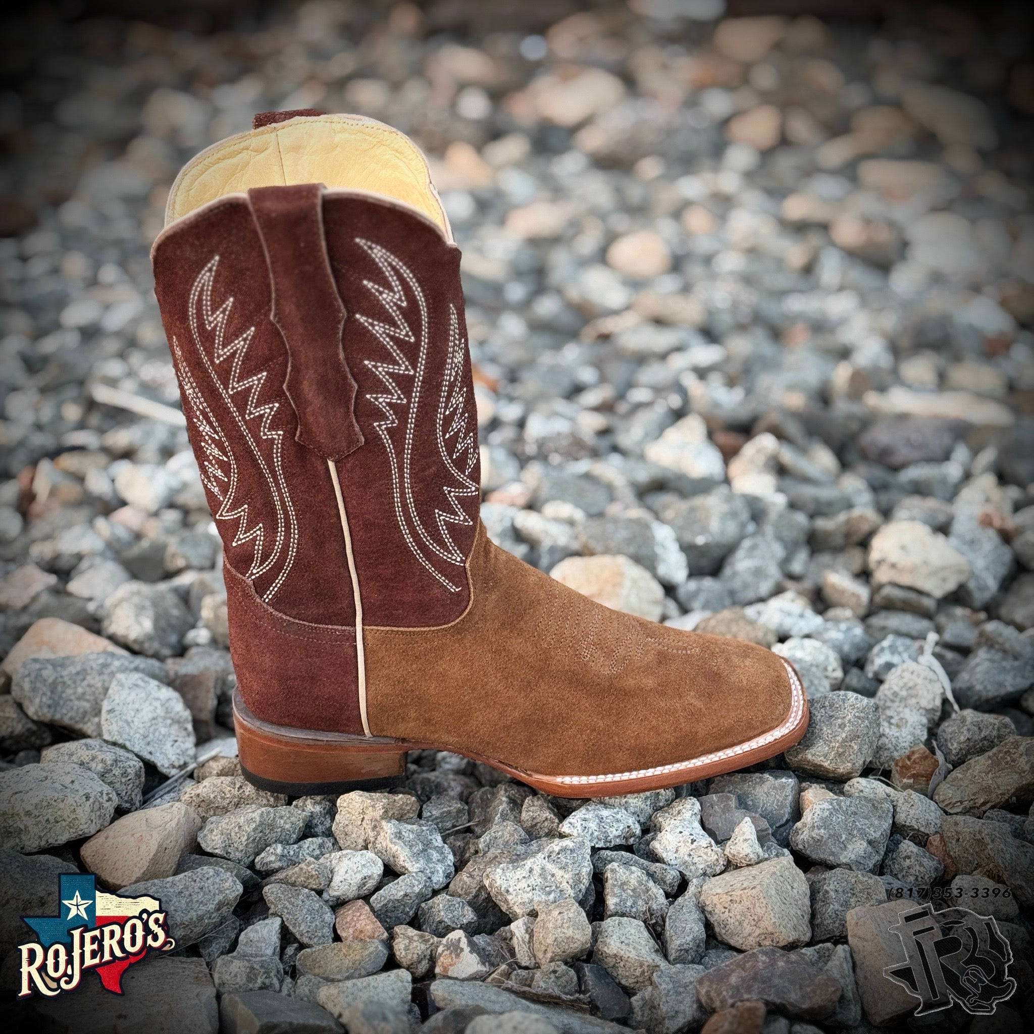 ROUGH OUT TAN  | MEN WESTERN SQUARE TOE BOOTS MOH349 MORELIA