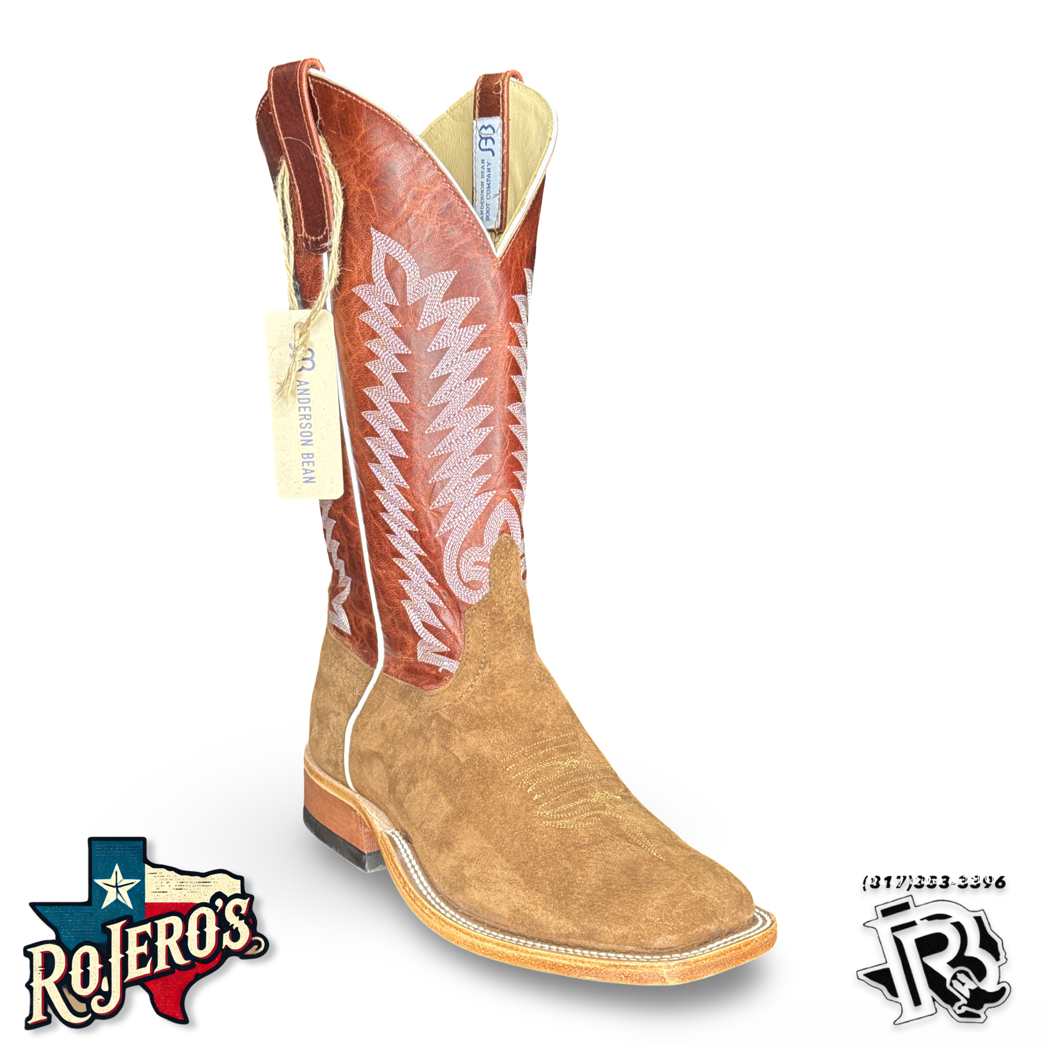 “ JULIAN“ | MEN ANDERSON BEAN  SQUARE TOE LATTE BACON  BOOTS| 337827