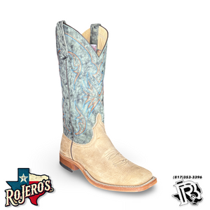 MENS  ANDERSON BEAN DISTRESSED AMERICAN BISON AQUA TOP BOOTS|S1113