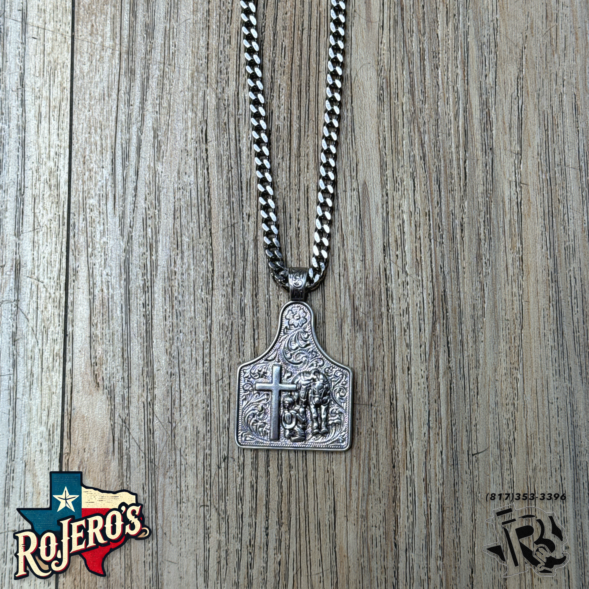 TWISTER MENS NECKLACE 24" CHAIN PRAYING COWBOY | 32166