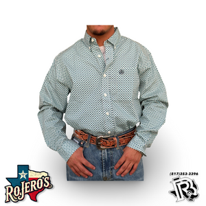 ‘’ETHAN’’| MENS TURQUOISE WESTERN  SHIRT`