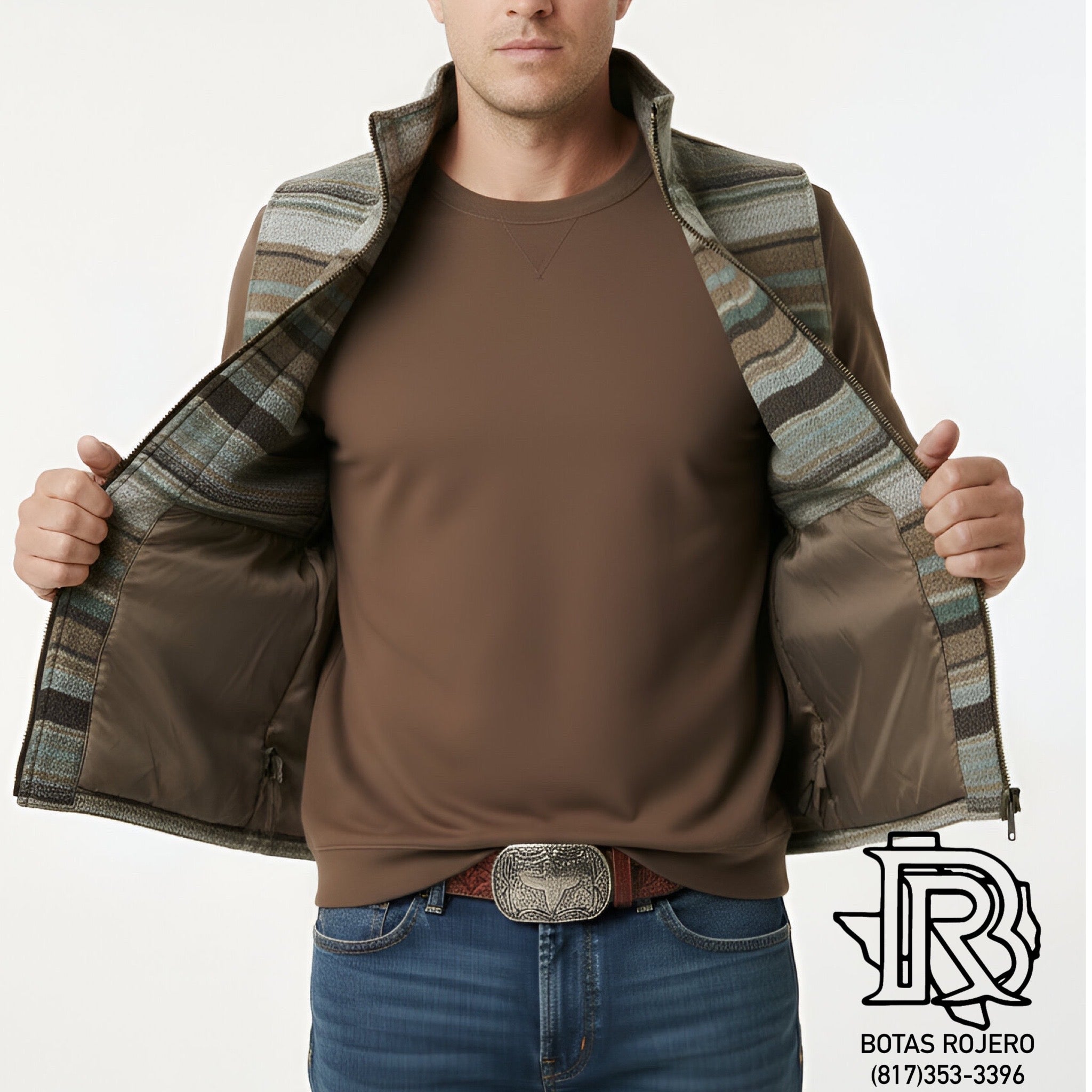 “ Luke “ | BROWN AZTEC MEN WESTERN VEST 98-1003
