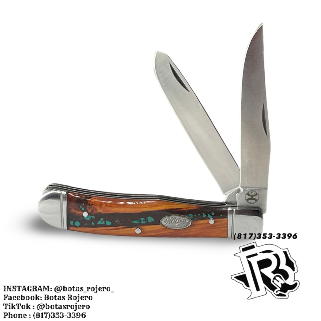 “ Adrian  “ | HOOEY WESTERN POCKET KNIFE RUSTIC WOOD DESIGN HK115-02