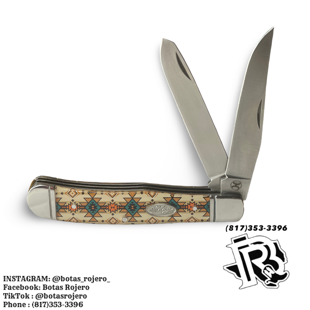“ Andrew  “ | HOOEY WESTERN POCKET KNIFE AZTEC LIGHT BROWN HK121
