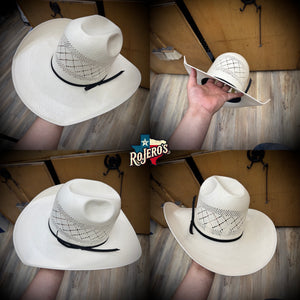 “ DOUBLE DIAMOND “ | COWBOY WESTERN STRAW HAT IVORY RODEO KING 4 1/4” brim