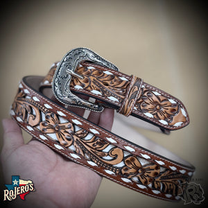 " GARRETT "| IRON SPUR WESTERN TOOLED LEATHER BELT HANDMADE