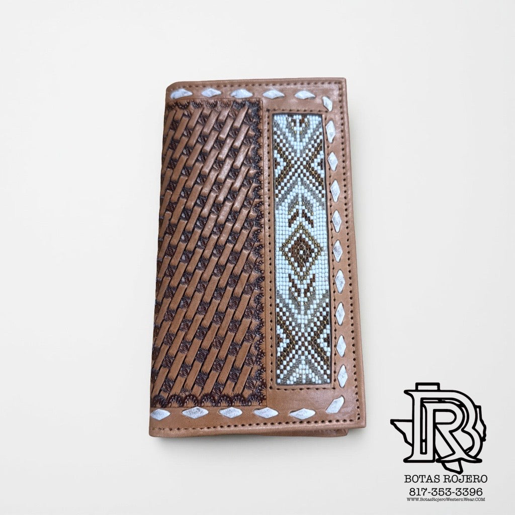 “ Damian  “2.0| MEN BI FOLD WESTERN TOOLED LEATHER WALLET BEADED