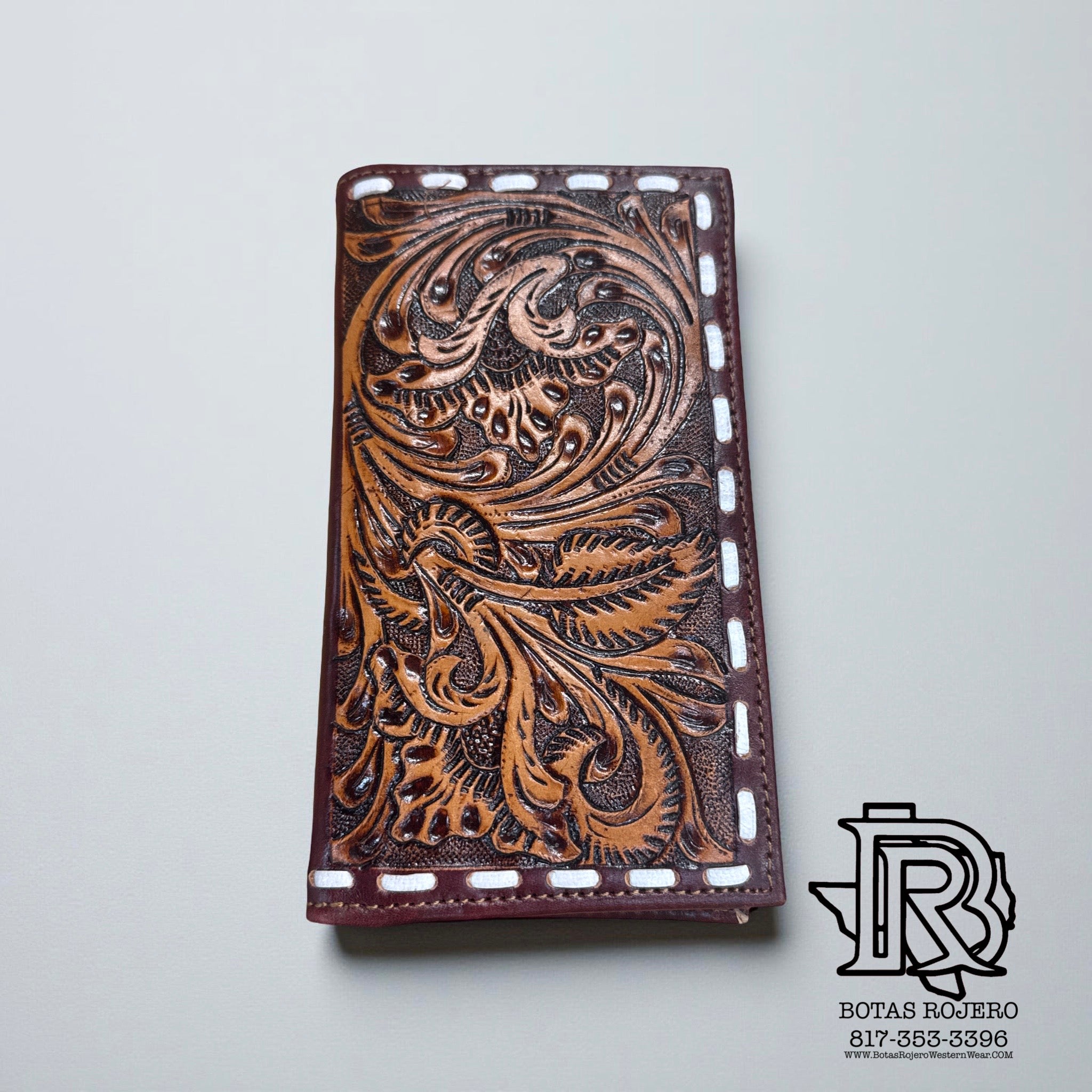 “ CHRISTIAN  “ | MEN BI FOLD WESTERN TOOLED LEATHER WALLET